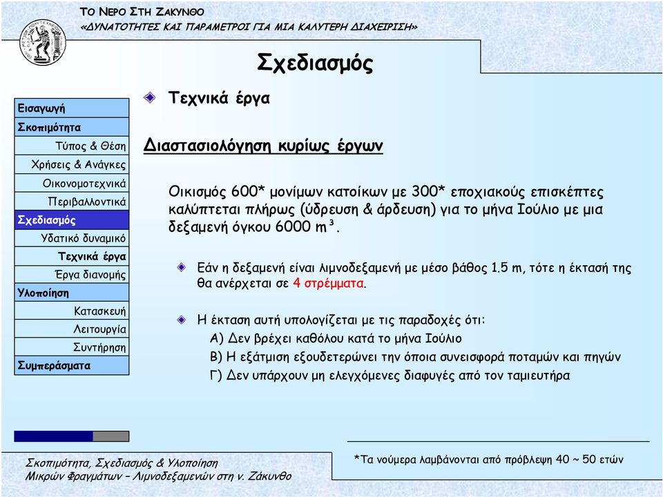 5 m, τότε η έκτασή της θα ανέρχεται σε 4 στρέµµατα.