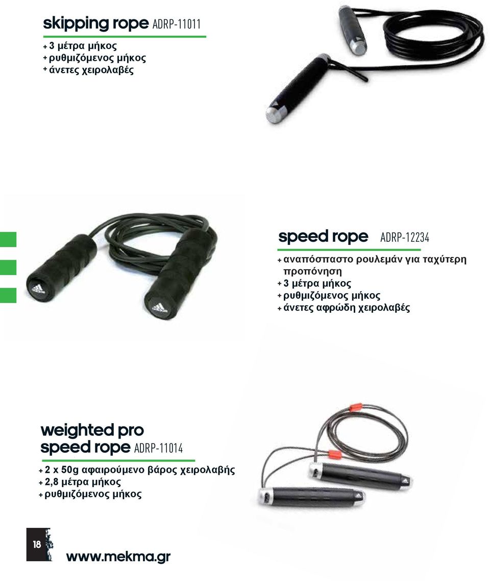 ρυθμιζόμενος μήκος + άνετες αφρώδη χειρολαβές weighted pro speed rope ADRP-11014 + 2
