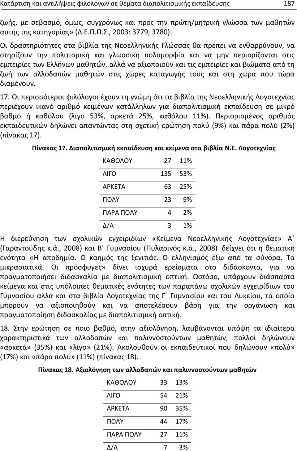 Οι δραστηριότητες στα βιβλία της Νεοελληνικής Γλώσσας θα πρέπει να ενθαρρύνουν, να στηρίζουν την πολιτισμική και γλωσσική πολυμορφία και να μην περιορίζονται στις εμπειρίες των Ελλήνων μαθητών, αλλά