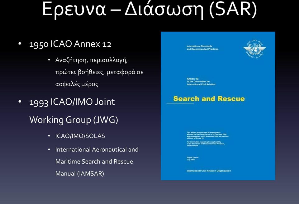 1993 ICAO/IMO Joint Working Group (JWG) ICAO/IMO/SOLAS