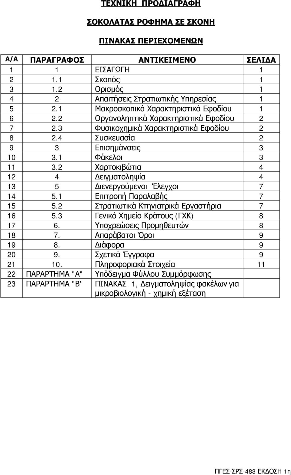 2 Χαρτοκιβώτια 4 12 4 Δειγματοληψία 4 13 5 Διενεργούμενοι Έλεγχοι 7 14 5.1 Επιτροπή Παραλαβής 7 15 5.2 Στρατιωτικά Κτηνιατρικά Εργαστήρια 7 16 5.3 Γενικό Χημείο Κράτους (ΓΧΚ) 8 17 6.