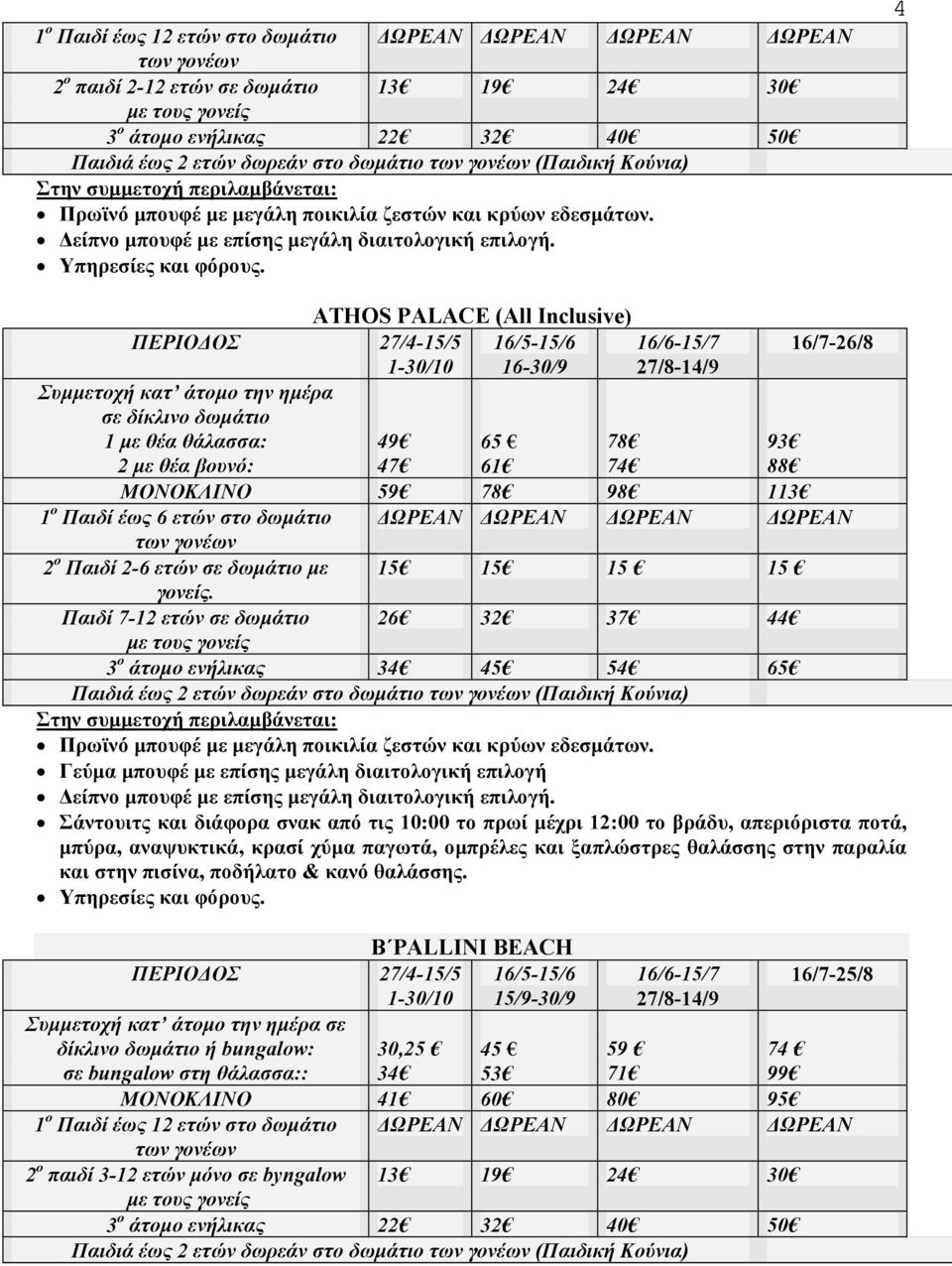 δωµάτιο 2 ο Παιδί 2-6 ετών σε δωµάτιο µε 15 15 15 15 γονείς.