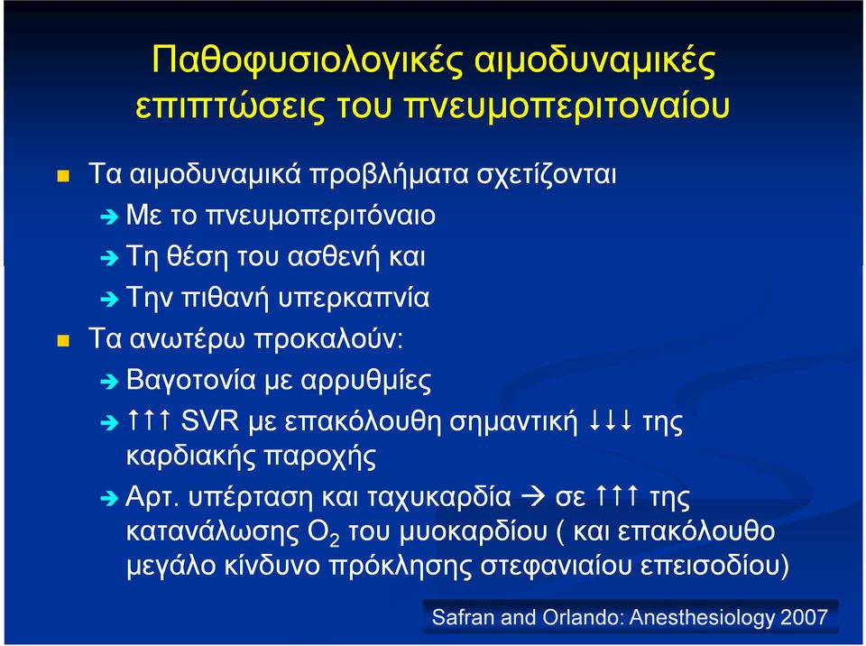 SVR με επακόλουθη σημαντική της καρδιακής παροχής Αρτ.