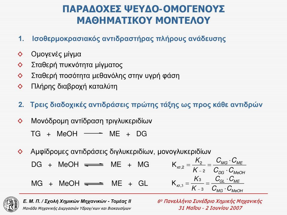 στην υγρή φάση Πλήρης διαβροχή καταλύτη 2.