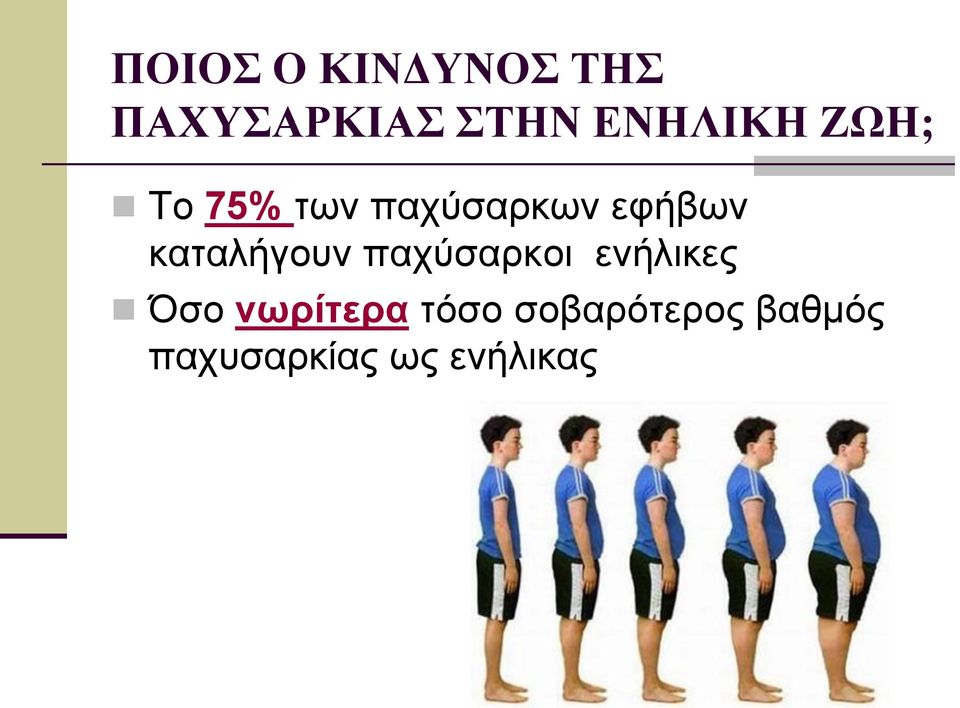 καταλήγουν παχύσαρκοι ενήλικες Όσο