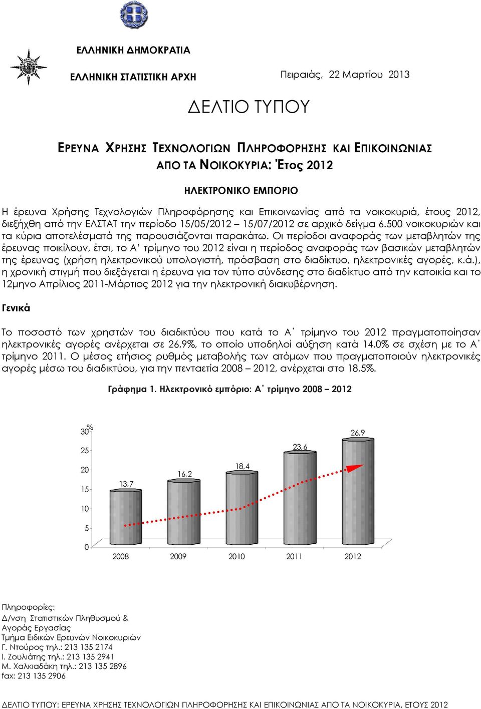 νοικοκυριών και τα κύρια αποτελέσµατά της παρουσιάζονται παρακάτω.