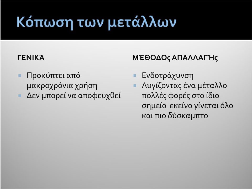 Ενδοτράχυνση Λυγίζοντας ένα μέταλλο πολλές