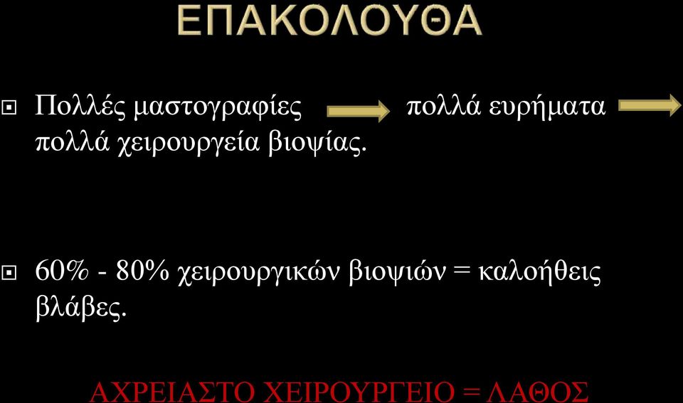 60% - 80% χειρουργικών βιοψιών =