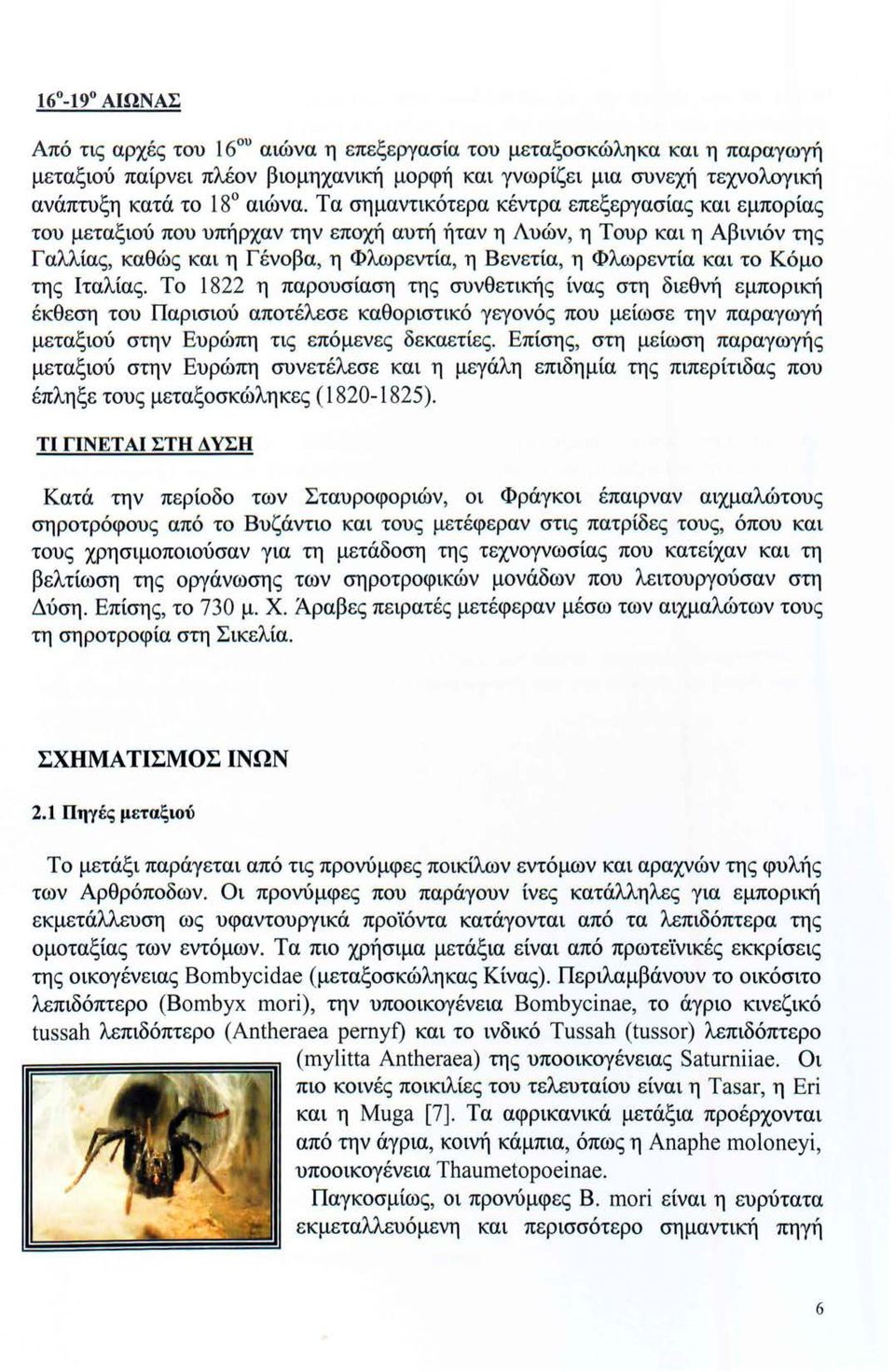 Κόμο της Ιταλίας. Το 1822 η παρουσίαση της συνθετικής ίνας στη διεθνή εμπορική έκθεση του Παρισιού αποτέλεσε καθοριστικό γεγονός που μείωσε την παραγωγή μεταξιού στην Ευρώπη τις επόμενες δεκαετίες.