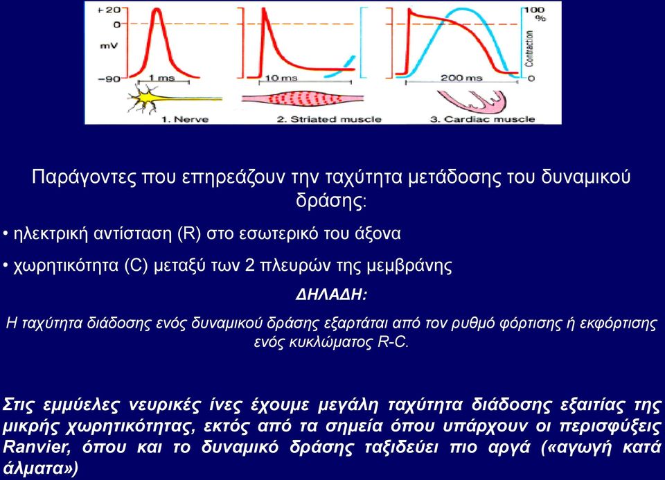 φόρτισης ή εκφόρτισης ενός κυκλώματος R-C.