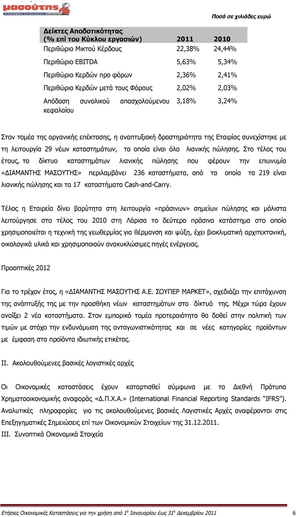 καταστημάτων, τα οποία είναι όλα λιανικής πώλησης.