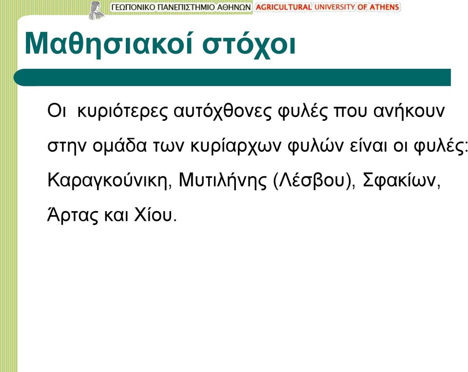 των κυρίαρχων φυλών είναι οι φυλές: