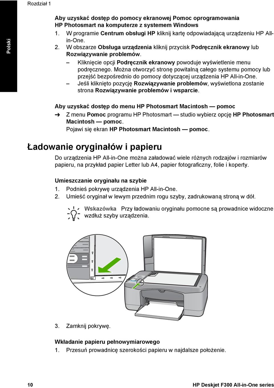 Kliknięcie opcji Podręcznik ekranowy powoduje wyświetlenie menu podręcznego.