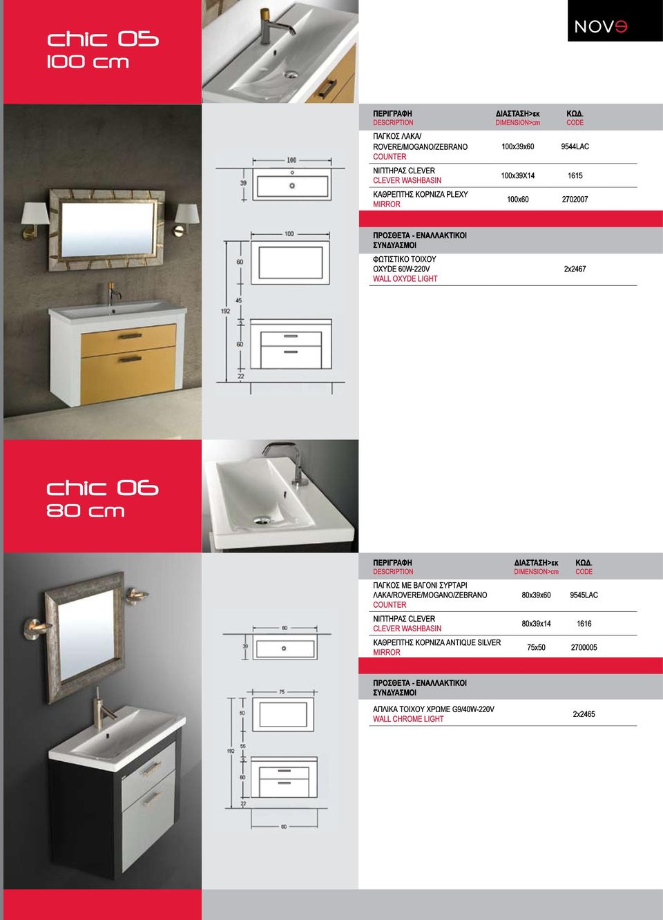 ΠΑΓΚΟΣ ΜΕ ΒΑΓΟΝΙ ΣΥΡΤΑΡΙ ΛΑΚΑ/ROVERE/MOGANO/ZEBRANO COUNTER ΝΙΠΤΗΡΑΣ CLEVER CLEVER WASHBASIN ΚΑΘΡΕΠΤΗΣ