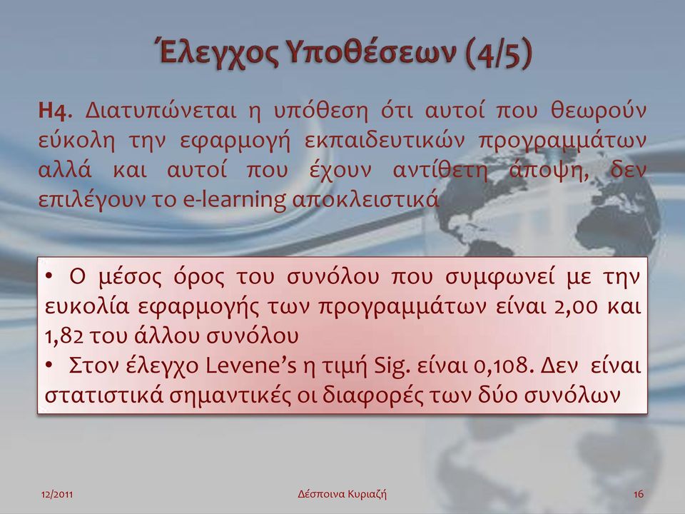 συνόλου που συμφωνεί με την ευκολία εφαρμογής των προγραμμάτων είναι 2,00 και 1,82 του άλλου συνόλου