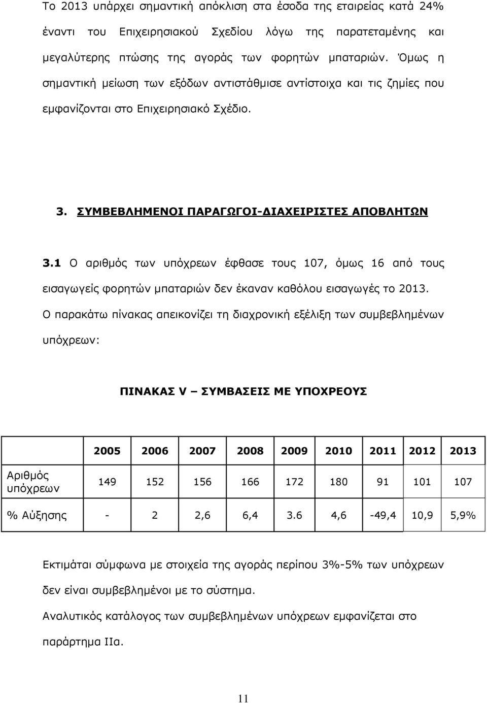 1 Ο αριθμός των υπόχρεων έφθασε τους 107, όμως 16 από τους εισαγωγείς φορητών μπαταριών δεν έκαναν καθόλου εισαγωγές το 2013.