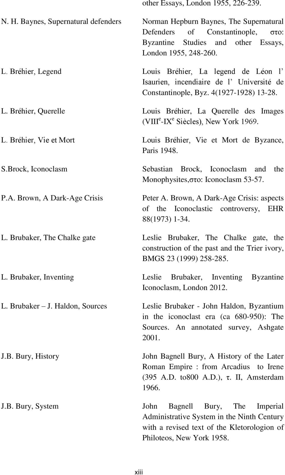ndon 1955, 248-260. L. Bréhier, Legend Louis Bréhier, La legend de Léon l Isaurien, incendiaire de l Université de Constantinople, Byz. 4(1927-1928) 13-28. L. Bréhier, Querelle Louis Bréhier, La Querelle des Images (VIII e -IX e Siècles), New York 1969.