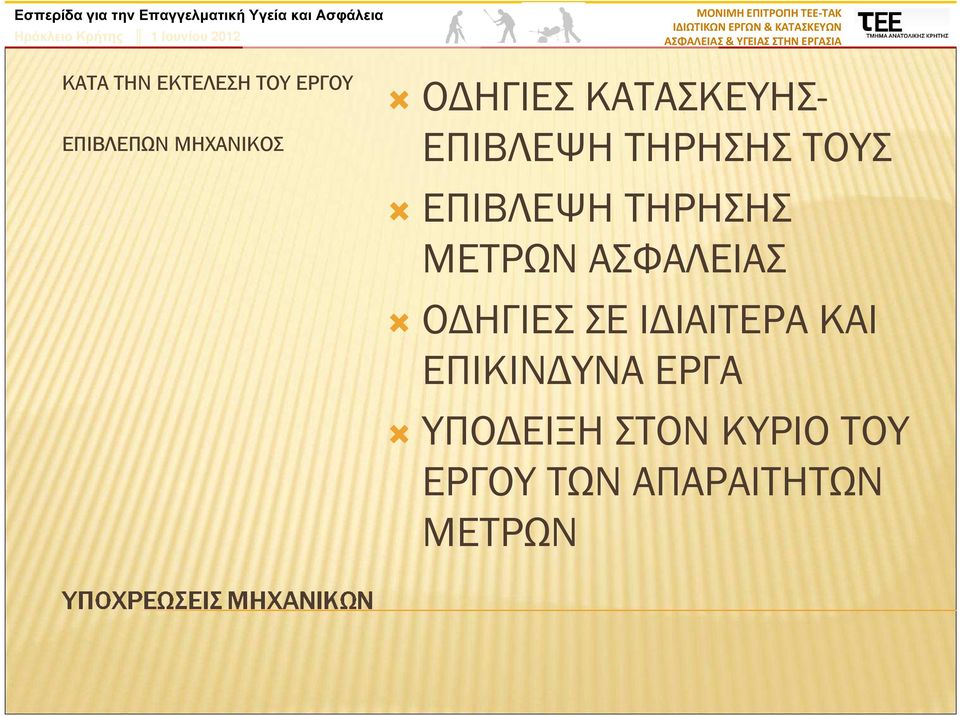 ΤΗΡΗΣΗΣ ΜΕΤΡΩΝ ΑΣΦΑΛΕΙΑΣ Ο ΗΓΙΕΣ ΣΕ Ι ΙΑΙΤΕΡΑ ΚΑΙ
