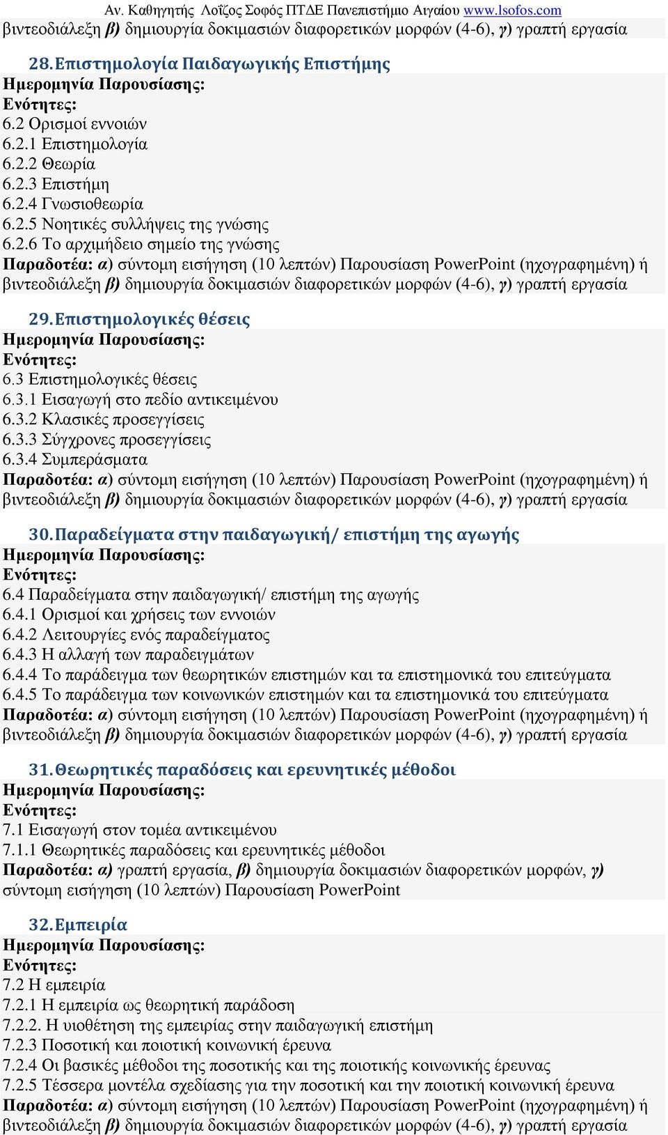 Παραδείγματα στην παιδαγωγική/ επιστήμη της αγωγής 6.4 Παραδείγματα στην παιδαγωγική/ επιστήμη της αγωγής 6.4.1 Ορισμοί και χρήσεις των εννοιών 6.4.2 Λειτουργίες ενός παραδείγματος 6.4.3 Η αλλαγή των παραδειγμάτων 6.