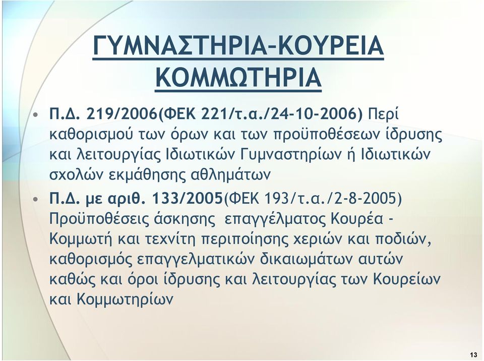 Ιδιωτικών σχολών εκμάθησης αθ