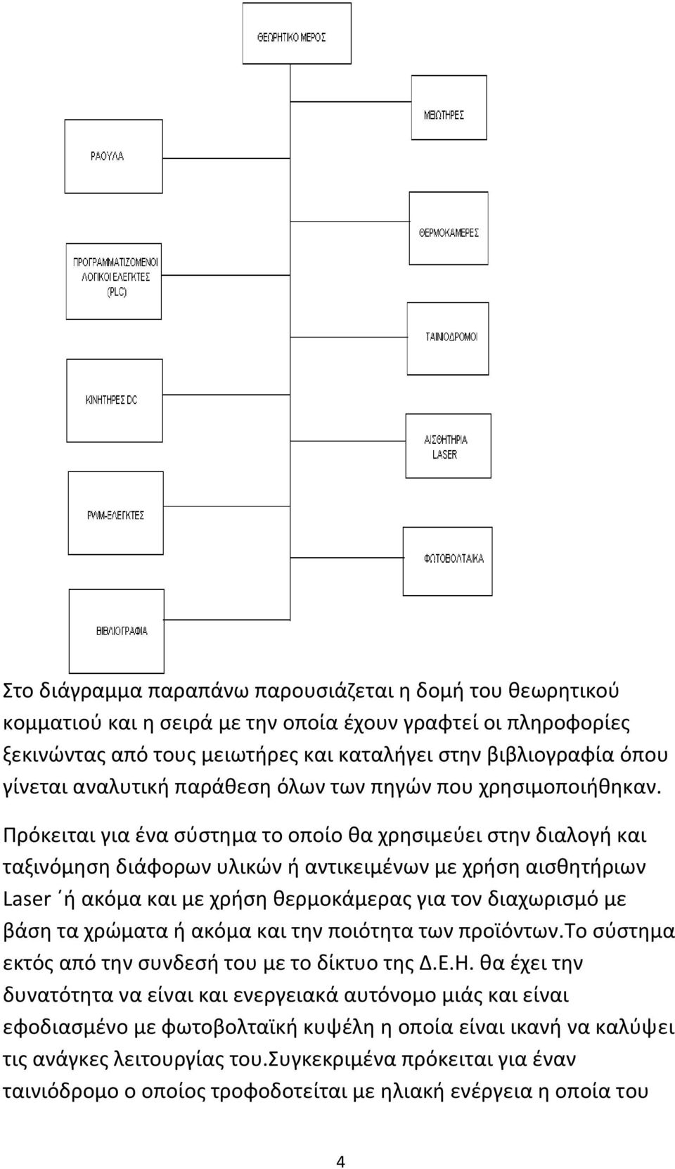 Πρόκειται για ένα σύστημα το οποίο θα χρησιμεύει στην διαλογή και ταξινόμηση διάφορων υλικών ή αντικειμένων με χρήση αισθητήριων Laser ή ακόμα και με χρήση θερμοκάμερας για τον διαχωρισμό με βάση τα