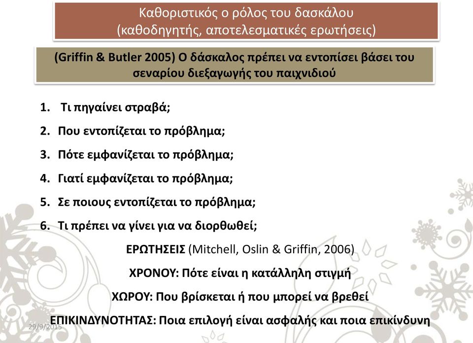 Γιατί εμφανίζεται το πρόβλημα; 5. Σε ποιους εντοπίζεται το πρόβλημα; 6.