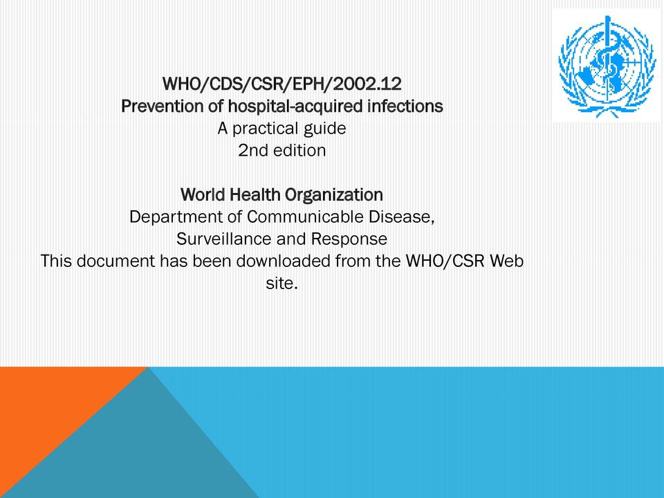 guide 2nd edition World Health Organization Department of