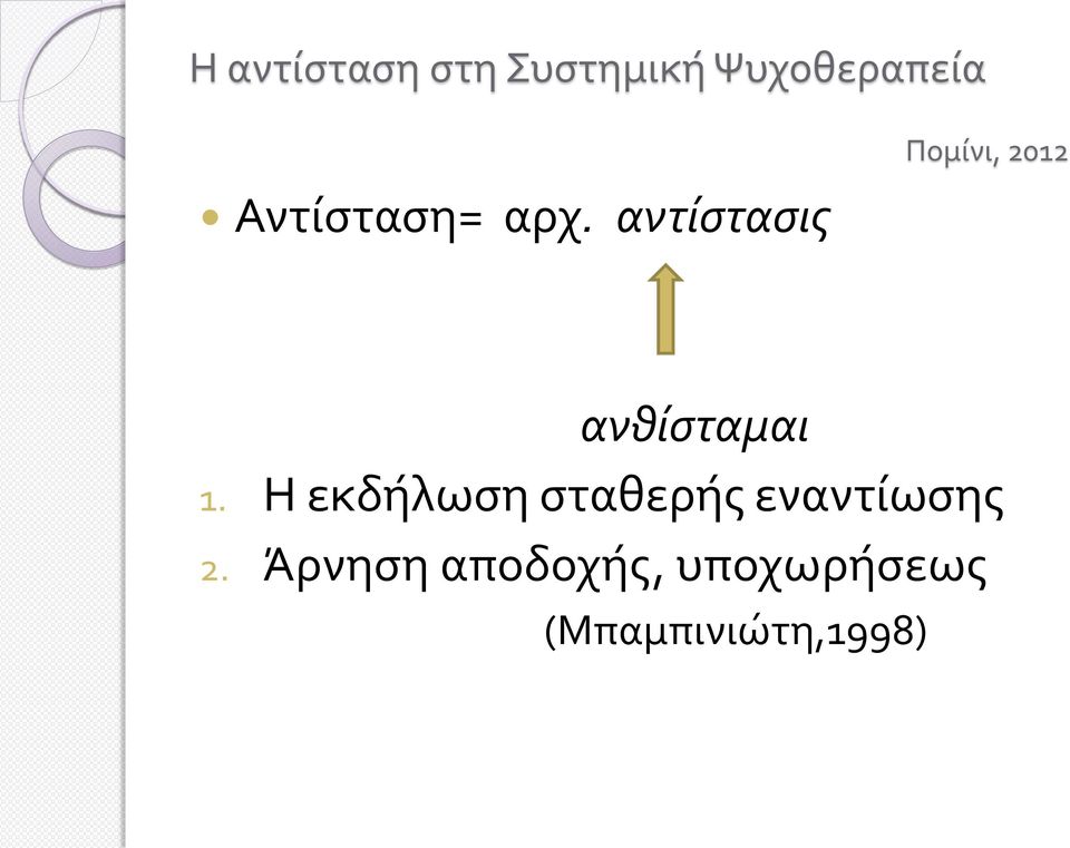 Η εκδήλωση σταθερής εναντίωσης