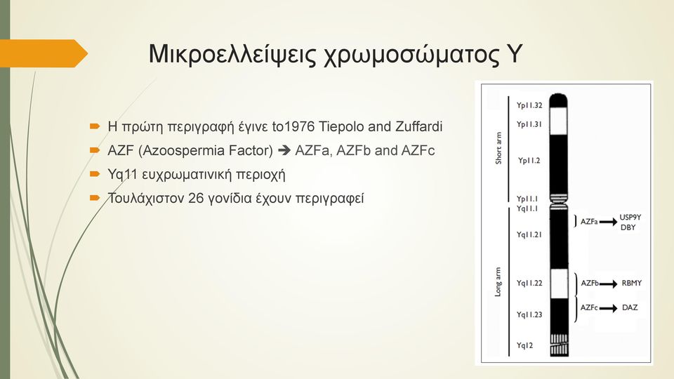 (Azoospermia Factor) è AZFa, AZFb and AZFc Yq11