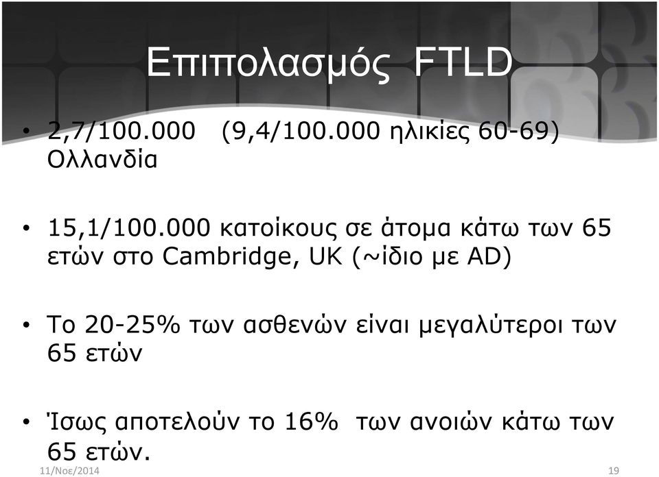 000 κατοίκους σε άτομα κάτω των 65 ετών στο Cambridge, UK (~ίδιο