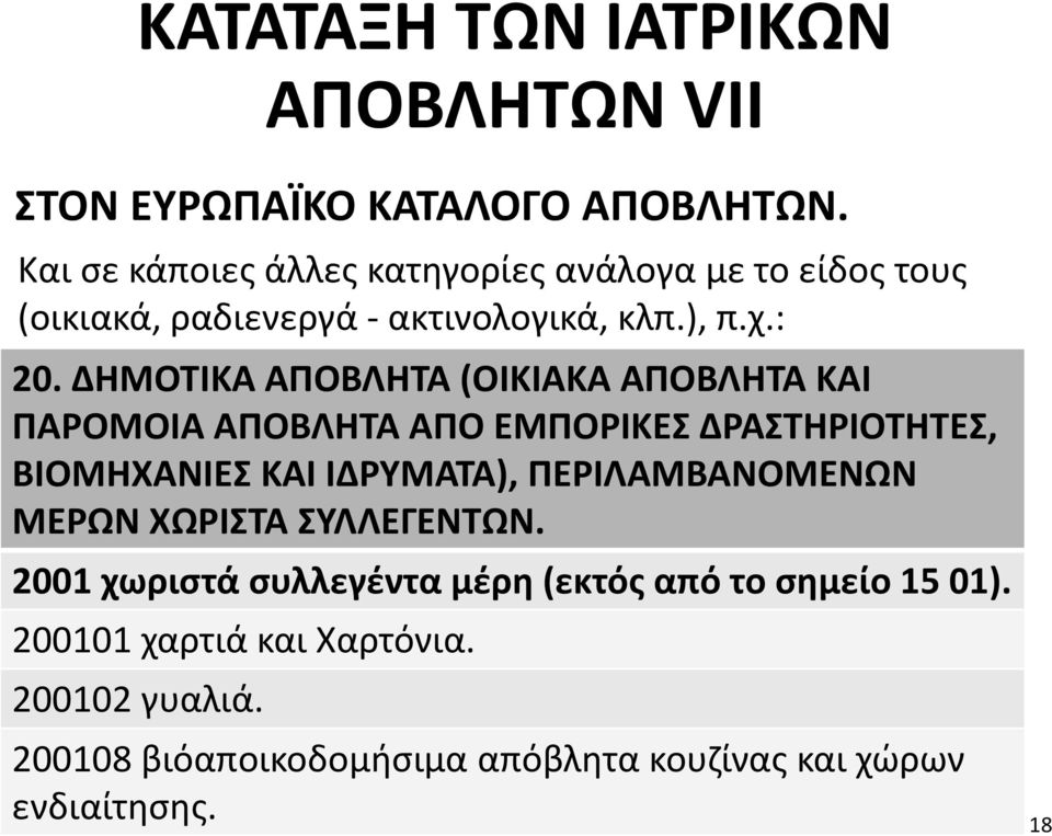 ΔΗΜΟΤΙΚΑ ΑΠΟΒΛΗΤΑ (ΟIΚIΑΚΑ ΑΠΟΒΛΗΤΑ ΚΑΙ ΠΑΡΟΜΟΙΑ ΑΠΟΒΛΗΤΑ ΑΠΟ ΕΜΠΟΡΙΚΕΣ ΔΡΑΣΤΗΡΙΟΤΗΤΕΣ, ΒΙΟΜΗΧΑΝΙΕΣ ΚΑΙ ΙΔΡΥΜΑΤΑ),