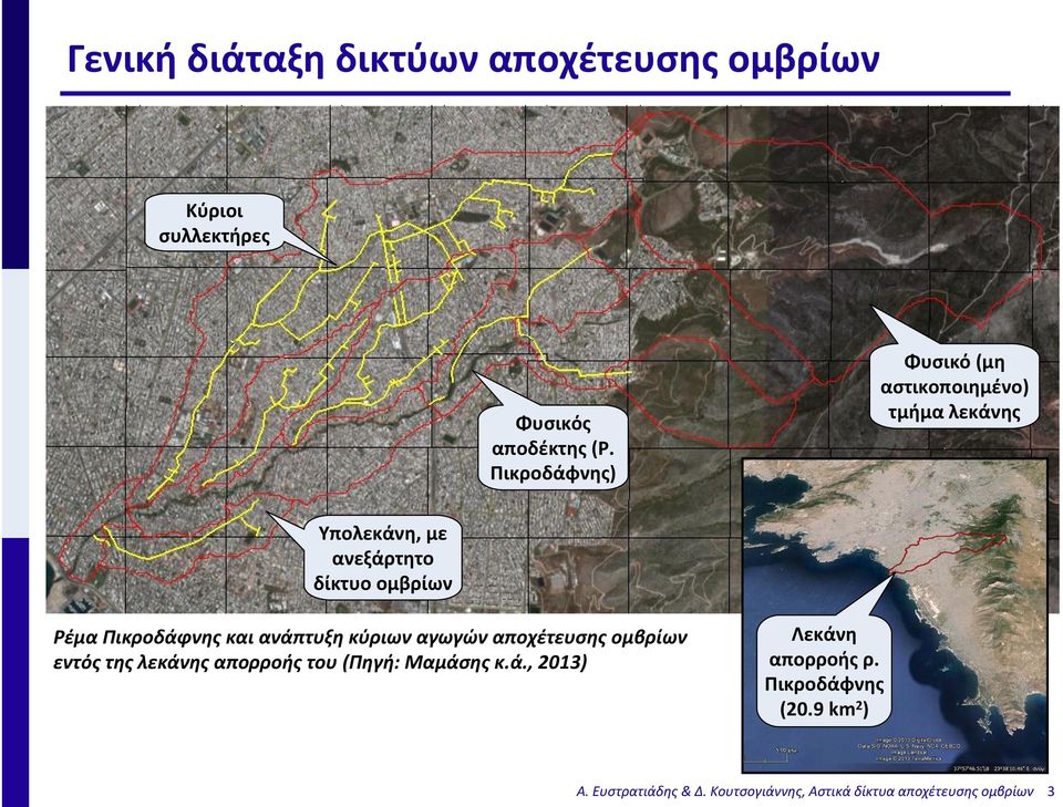 Πικροδάφνης και ανάπτυξη κύριων αγωγών αποχέτευσης ομβρίων εντόςτηςλεκάνηςαπορροήςτου(πηγή: Μαμάσης κ.