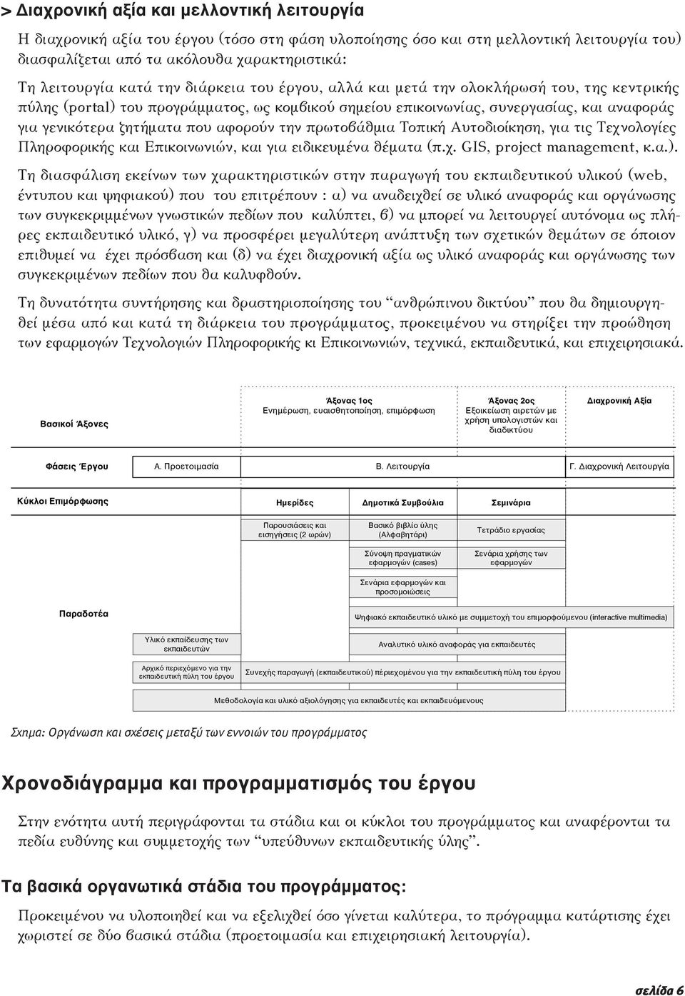 αφορούν την πρωτοβάθμια Τοπική Αυτοδιοίκηση, για τις Τεχνολογίες Πληροφορικής και Επικοινωνιών, και για ειδικευμένα θέματα (π.χ. GIS, project management, κ.α.).