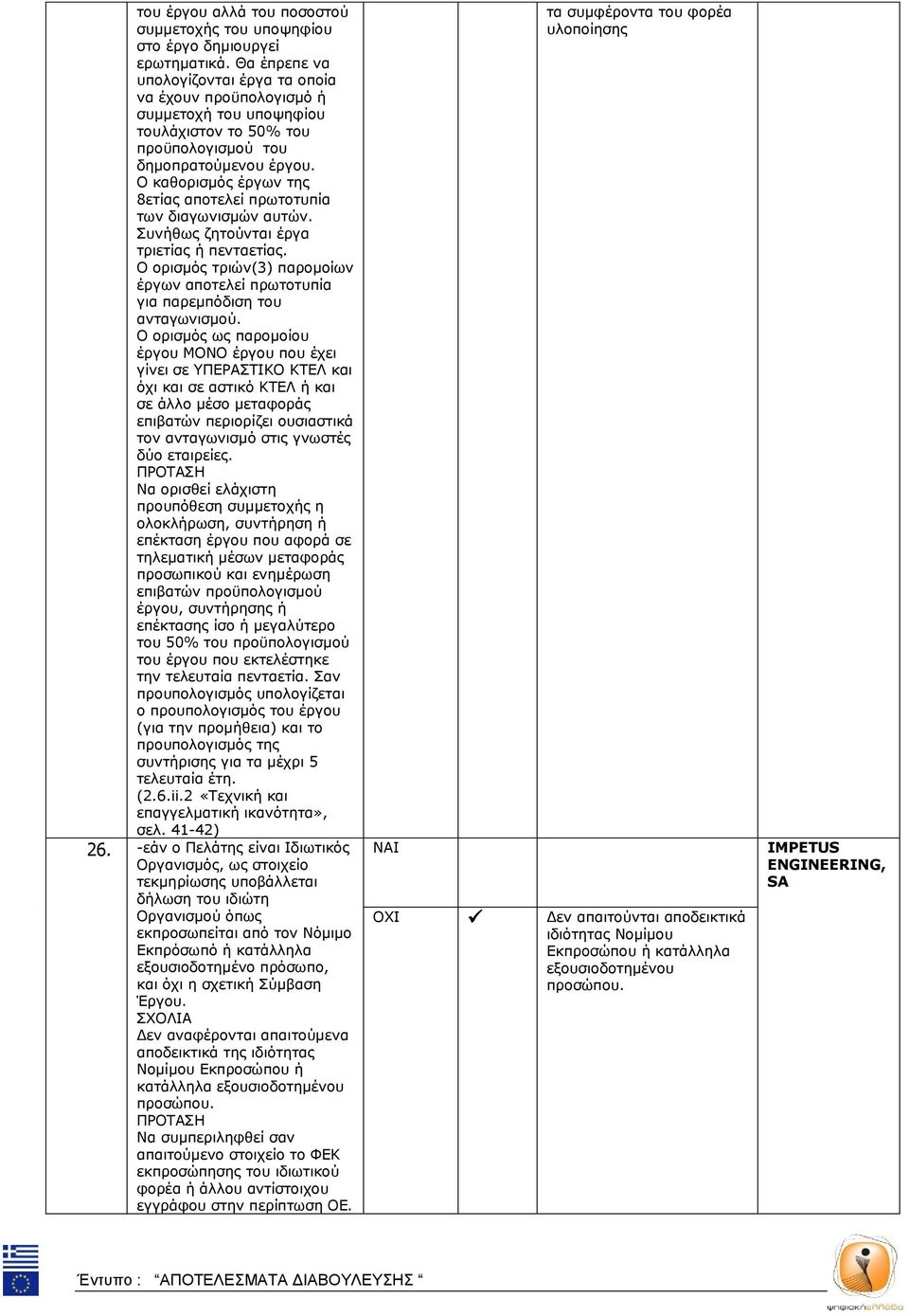 Ο καθορισμός έργων της 8ετίας αποτελεί πρωτοτυπία των διαγωνισμών αυτών. Συνήθως ζητούνται έργα τριετίας ή πενταετίας.