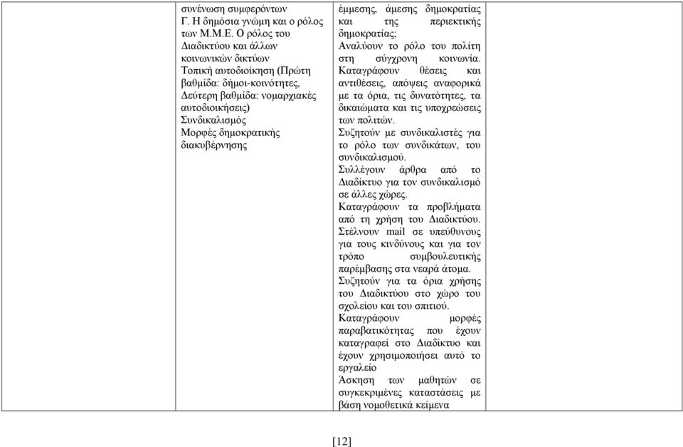 έμμεσης, άμεσης δημοκρατίας και της περιεκτικής δημοκρατίας; Αναλύουν το ρόλο του πολίτη στη σύγχρονη κοινωνία.