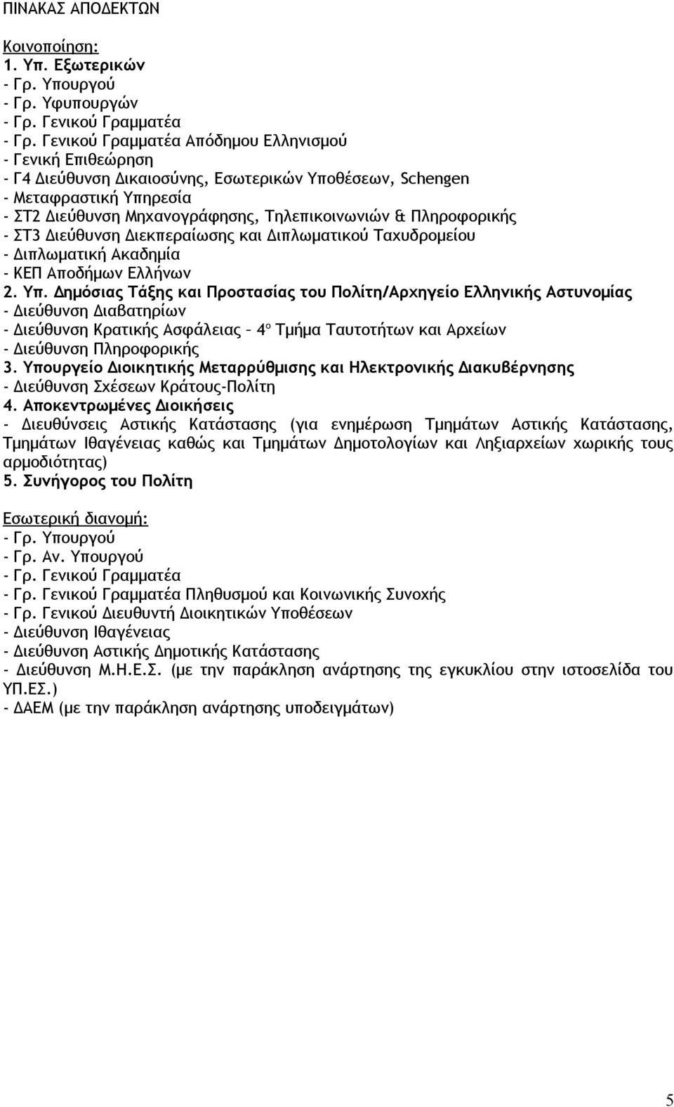 Πληροφορικής - ΣΤ3 Διεύθυνση Διεκπεραίωσης και Διπλωματικού Ταχυδρομείου - Διπλωματική Ακαδημία - ΚΕΠ Αποδήμων Ελλήνων 2. Υπ.