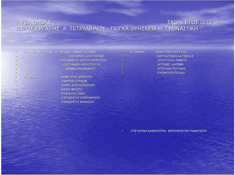 ΣΩΤΗΡΗΣ ΚΑΡΑΤΣΩΛΗΣ ΑΛΕΞΑΝ ΡΟΣ ΚΟΥΡΟΥΜΠΕΤΣΗΣ ΑΛΕΞΑΝ ΡΑ ΚΟΡΟΠΟΥΛΗ ΙΩΑΝΝΑ ΟΙΚΟΝΟΜΟΥ Γ ΟΜΑ Α ΗΜΗΤΡΗΣ ΜΠΕΚΡΗΣ ΓΙΩΡΓΟΣ ΚΥΡΙΚΟΣ