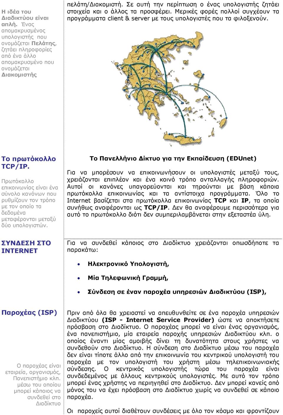 Το πρωτόκολλο TCP/IP. Πρωτόκολλο επικοινωνίας είναι ένα σύνολο κανόνων που ρυθµίζουν τον τρόπο µε τον οποίο τα δεδοµένα µεταφέρονται µεταξύ δύο υπολογιστών.