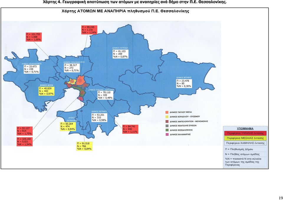 478 Ν = 85 %Ν = 0,36% Π = 53.201 Ν = 310 %Ν = 0,58% Π = 52.127 Ν = 914 %Ν = 1,75% Π = 50.264 Ν = 474 %Ν = 0,94% Π = 84.741 Ν = 940 %Ν = 1,11% ΥΠΟΜΝΗΜΑ Περιφέρεια ΥΨΗΛΗΣ έντασης Π = 325.