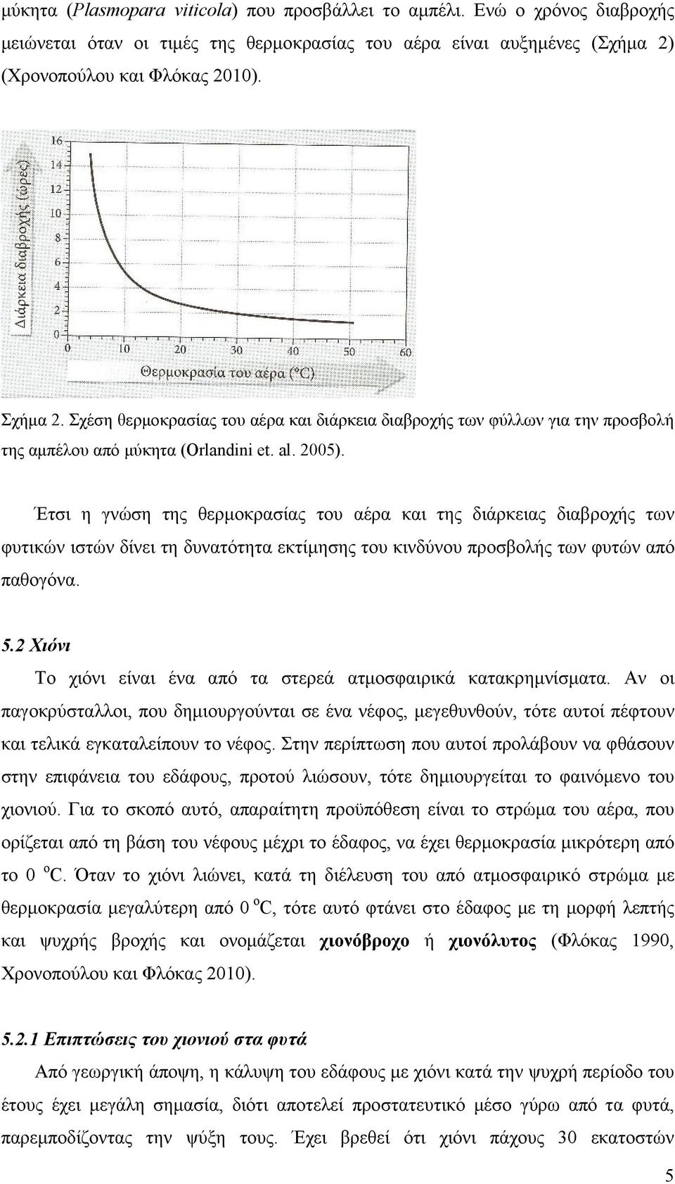 Έτσι η γνώση της θερμοκρασίας του αέρα και της διάρκειας διαβροχής των φυτικών ιστών δίνει τη δυνατότητα εκτίμησης του κινδύνου προσβολής των φυτών από παθογόνα. 5.