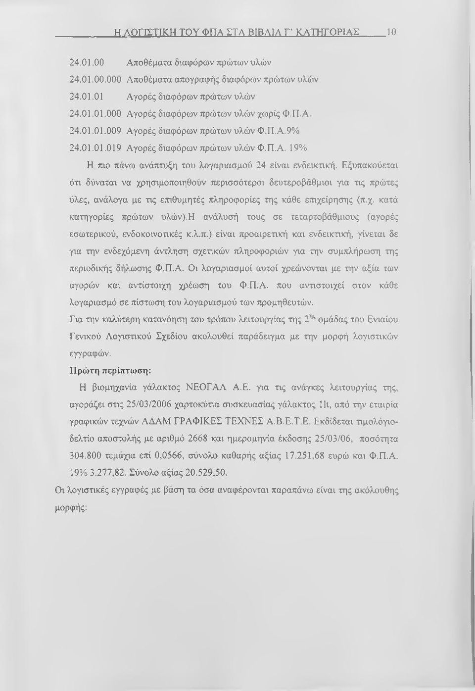 Εξυπακούεται ότι δύναται να χρησιμοποιηθούν περισσότεροι δευτεροβάθμιοι για τις πρώτες ύλες, ανάλογα με τις εmθυμητές πληροφορίες της κάθε εmχείpησης (π.χ. κατά κατηγορίες πρώτων υλών).