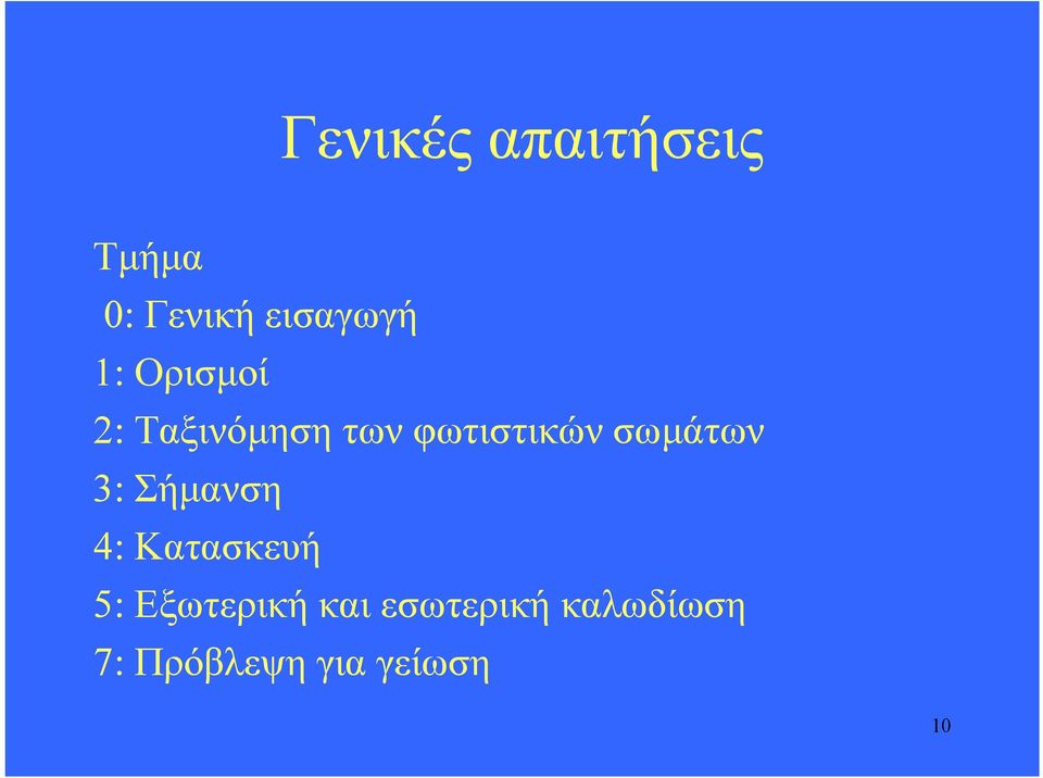 σωµάτων 3: Σήµανση 4: Κατασκευή 5: Εξωτερική