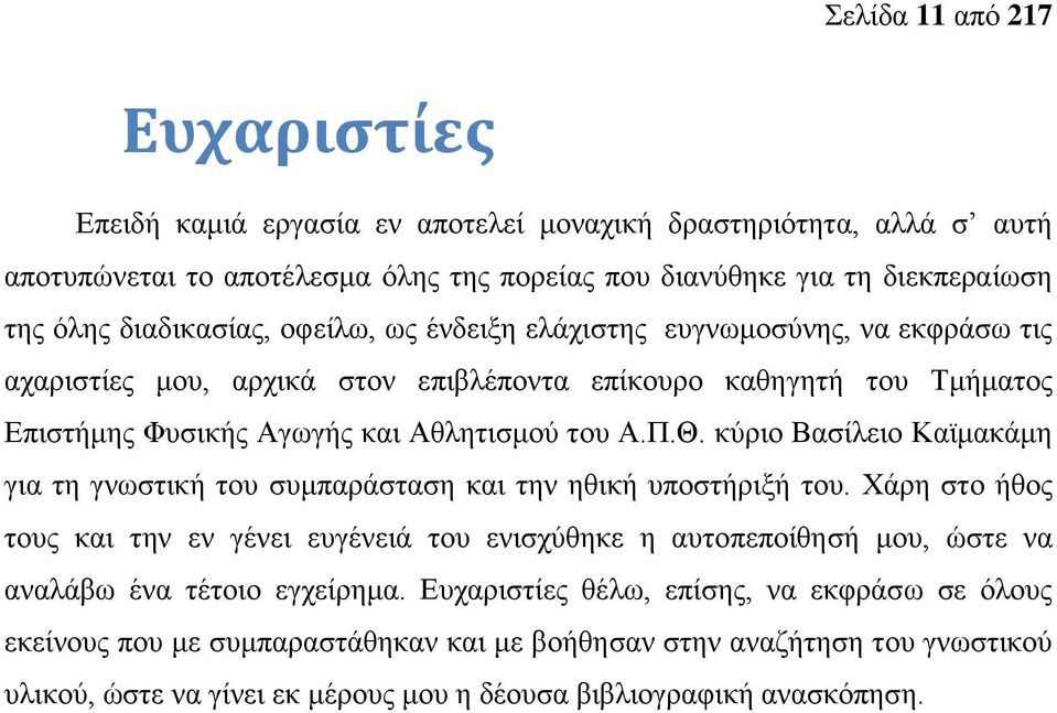 κύριο Βασίλειο Καϊμακάμη για τη γνωστική του συμπαράσταση και την ηθική υποστήριξή του.