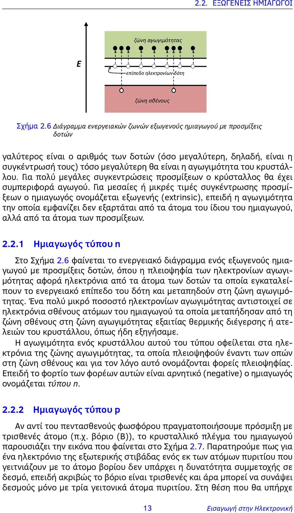 κρυστάλλου. Για πολύ μεγάλες συγκεντρώσεις προσμίξεων ο κρύσταλλος θα έχει συμπεριφορά αγωγού.