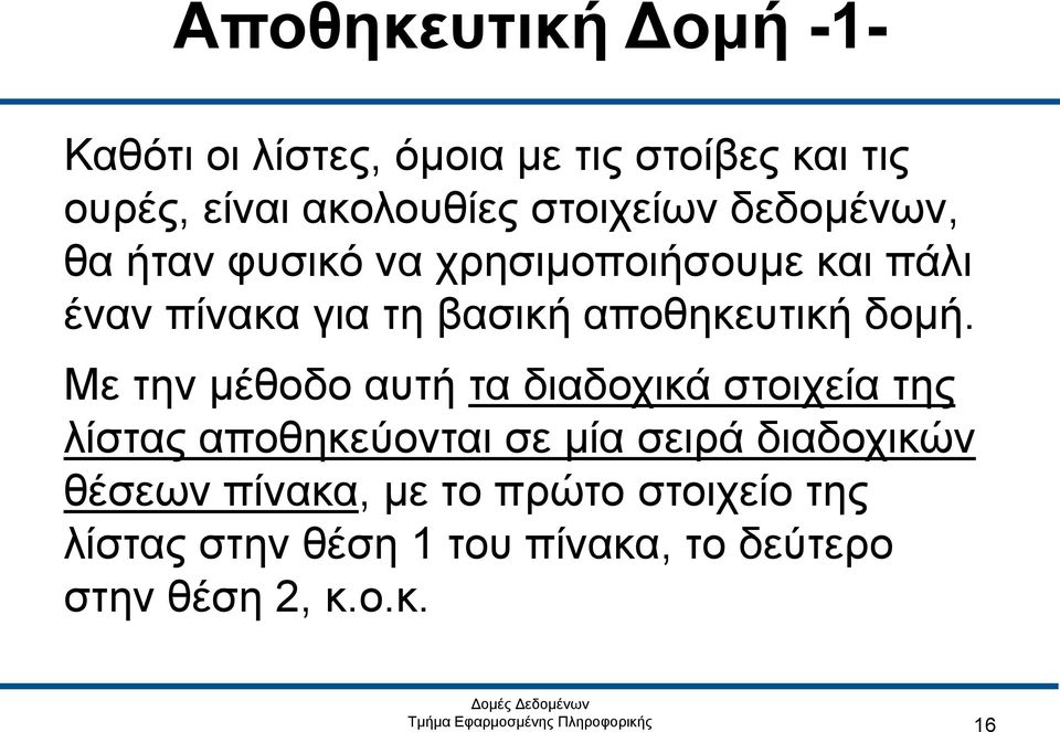 αποθηκευτική δομή.