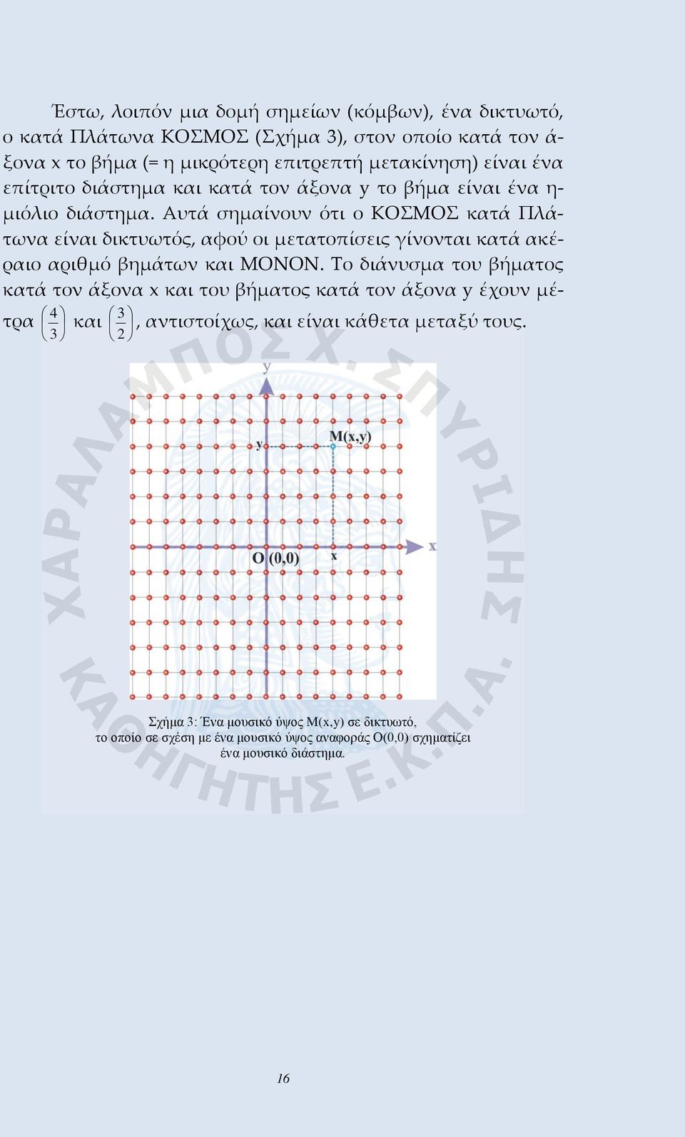 Αυτά σημαίνουν ότι ο ΚΟΣΜΟΣ κατά Πλάτωνα είναι δικτυωτός, αφού οι μετατοπίσεις γίνονται κατά ακέραιο αριθμό βημάτων και ΜΟΝΟΝ.