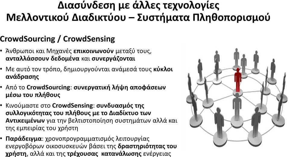 πλήθους Κινούμαστε στο CrowdSensing: συνδυασμός της συλλογικότητας του πλήθους με το Διαδίκτυο των Αντικειμένων για την βελτιστοποίηση συστημάτων αλλά και της