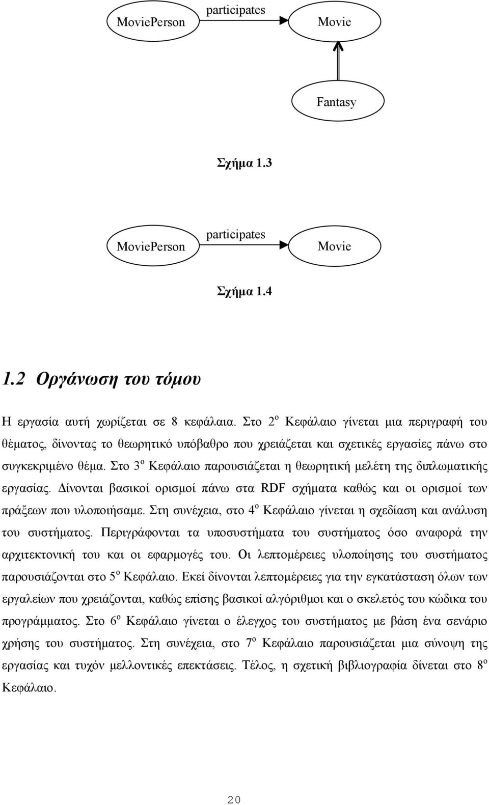 Στο 3 ο Κεφάλαιο παρουσιάζεται η θεωρητική µελέτη της διπλωµατικής εργασίας. ίνονται βασικοί ορισµοί πάνω στα RDF σχήµατα καθώς και οι ορισµοί των πράξεων που υλοποιήσαµε.