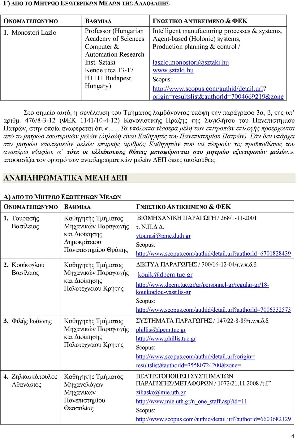 scopus.com/authid/detail.url? origin=resultslist&authorld=7004669219&zone Στο σημείο αυτό, η συνέλευση του λαμβάνοντας υπόψη την παράγραφο 3α, β, της υπ αριθμ.