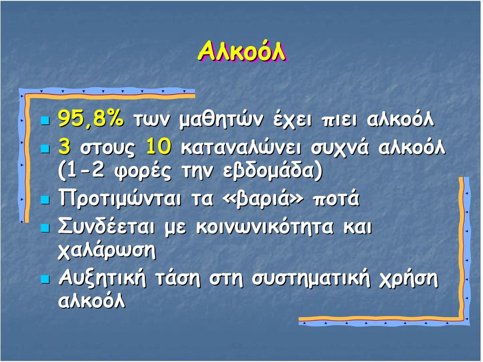 Προτιμώνται τα «βαριά» ποτά Συνδέεται με